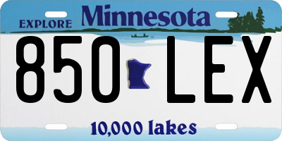 MN license plate 850LEX