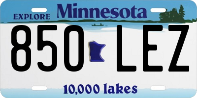 MN license plate 850LEZ