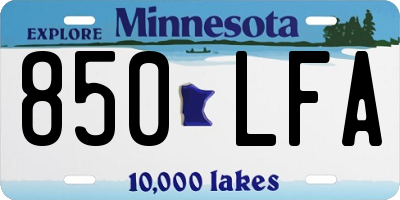 MN license plate 850LFA