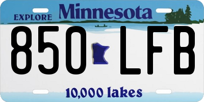 MN license plate 850LFB