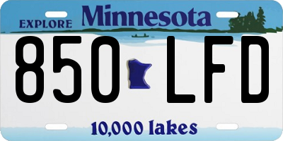 MN license plate 850LFD
