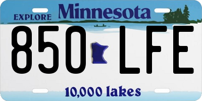 MN license plate 850LFE