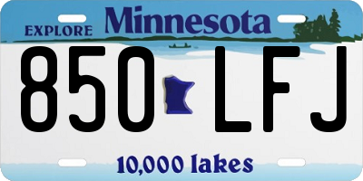 MN license plate 850LFJ