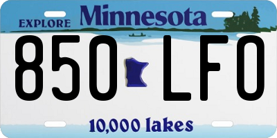 MN license plate 850LFO