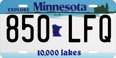 MN license plate 850LFQ