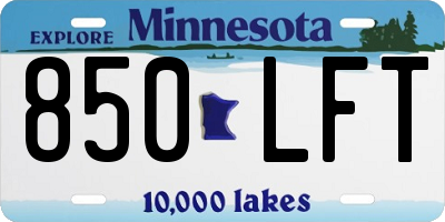MN license plate 850LFT
