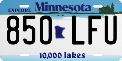 MN license plate 850LFU