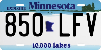 MN license plate 850LFV