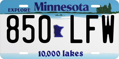 MN license plate 850LFW