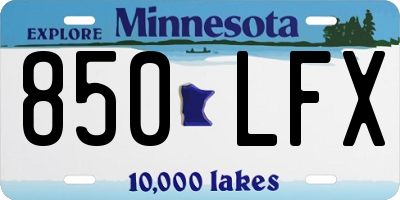 MN license plate 850LFX