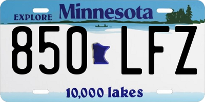 MN license plate 850LFZ