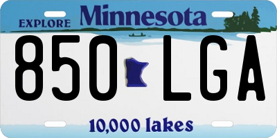 MN license plate 850LGA