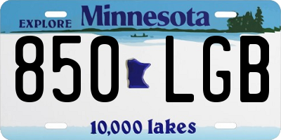 MN license plate 850LGB