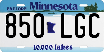 MN license plate 850LGC