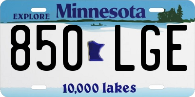MN license plate 850LGE