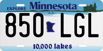 MN license plate 850LGL