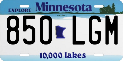 MN license plate 850LGM
