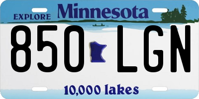 MN license plate 850LGN