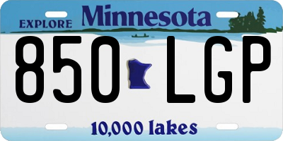 MN license plate 850LGP