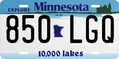 MN license plate 850LGQ
