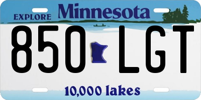 MN license plate 850LGT