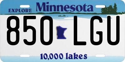 MN license plate 850LGU