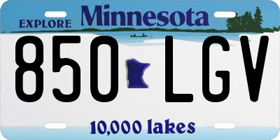 MN license plate 850LGV