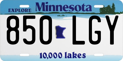 MN license plate 850LGY