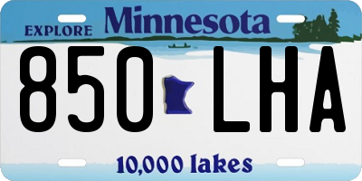 MN license plate 850LHA