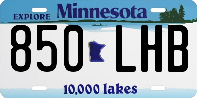 MN license plate 850LHB