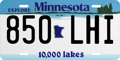 MN license plate 850LHI