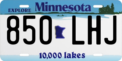 MN license plate 850LHJ