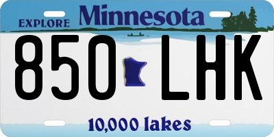 MN license plate 850LHK