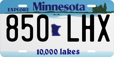 MN license plate 850LHX