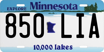 MN license plate 850LIA