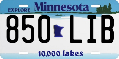 MN license plate 850LIB
