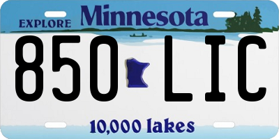 MN license plate 850LIC