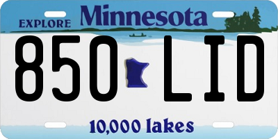 MN license plate 850LID