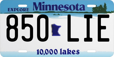 MN license plate 850LIE
