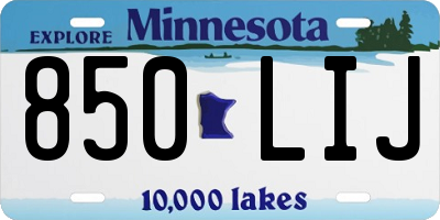 MN license plate 850LIJ