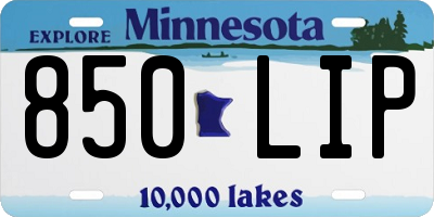 MN license plate 850LIP