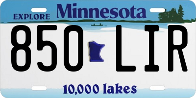 MN license plate 850LIR