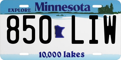 MN license plate 850LIW