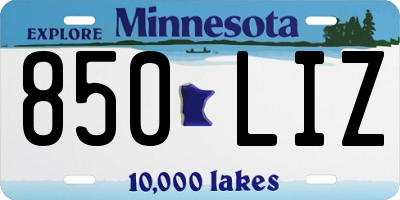 MN license plate 850LIZ