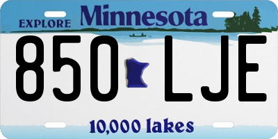 MN license plate 850LJE