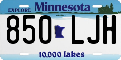 MN license plate 850LJH
