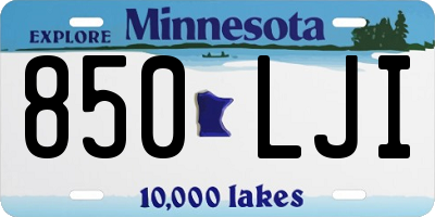 MN license plate 850LJI
