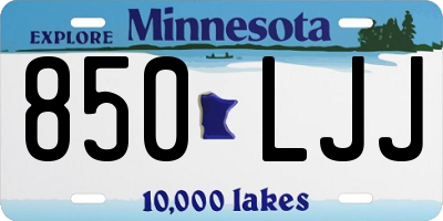 MN license plate 850LJJ