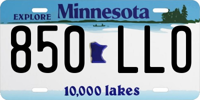 MN license plate 850LLO