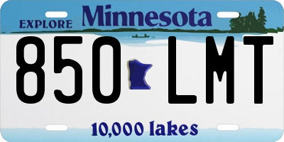 MN license plate 850LMT